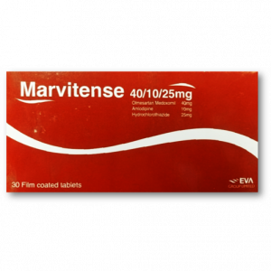 MARVITENSE 40 / 10 / 25 MG ( OLMESARTAN + AMLODIPINE + HYDROCHLOROTHIAZIDE ) 30 FILM-COATED TABLETS TABLETS